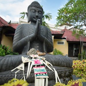 Buddha statue in Sanur garden, Bali Indonesia