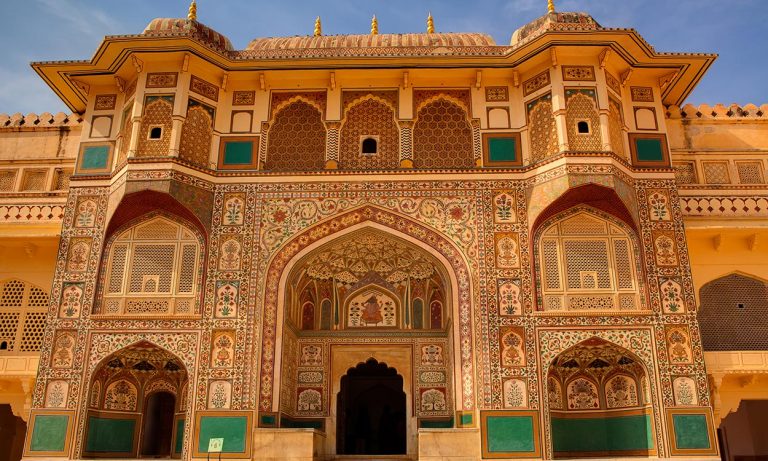 Amber Fort courtyard in Jaipur, Rajasthan, India