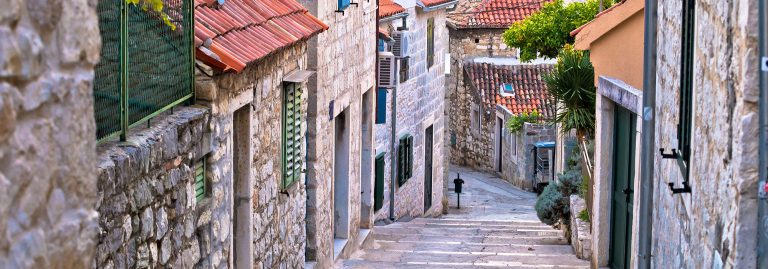Cobblestone street in Split, Dalmatia, Croatia
