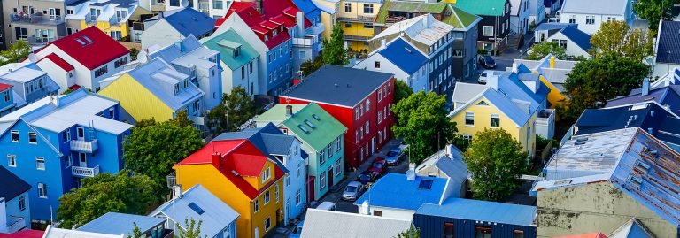 Coloruful houses, Reykjavik, Iceland