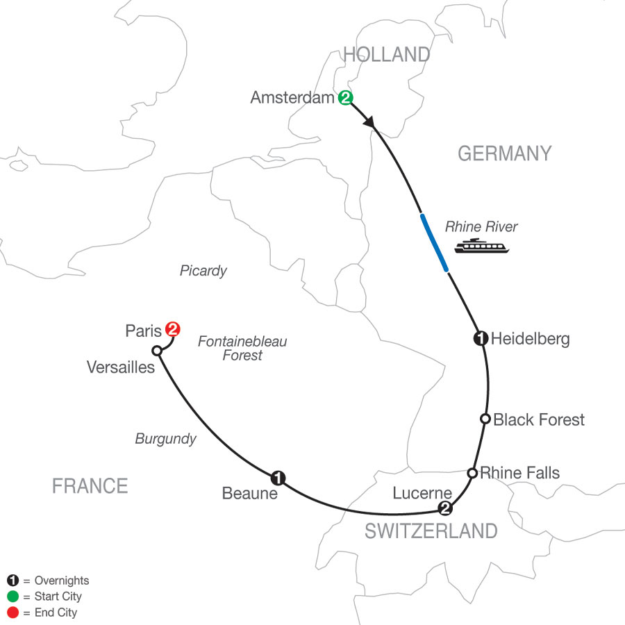 Map of European Sampler Tour
