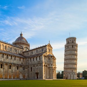 Piazza del Duomo and leaning tower in Pisa, Italy