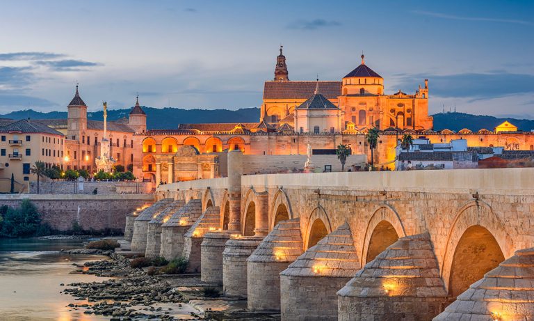 Roman Bridge leading to Mosque-Cathedral of Córdoba, Spain