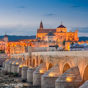 Roman Bridge leading to Mosque-Cathedral of Córdoba, Spain