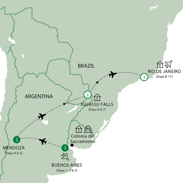 Map of South America Discovery Tour
