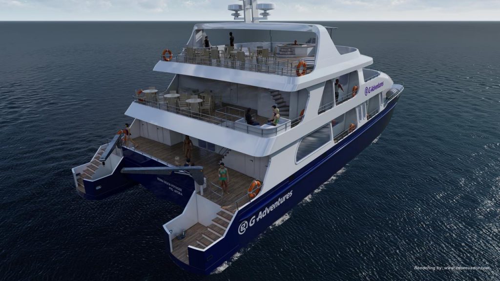 Reina Silvia Voyager rear of catamaran
