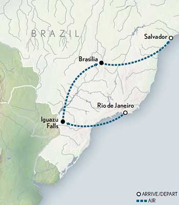 Map of Tailor Made Brazil Tour