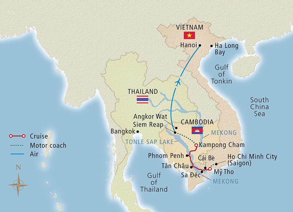 Map of Magnificent Mekong River Cruise