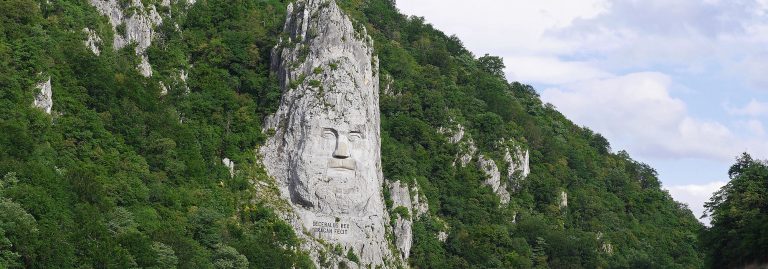 Rock sculpture of Decebalus, last king of Dacia, Romania